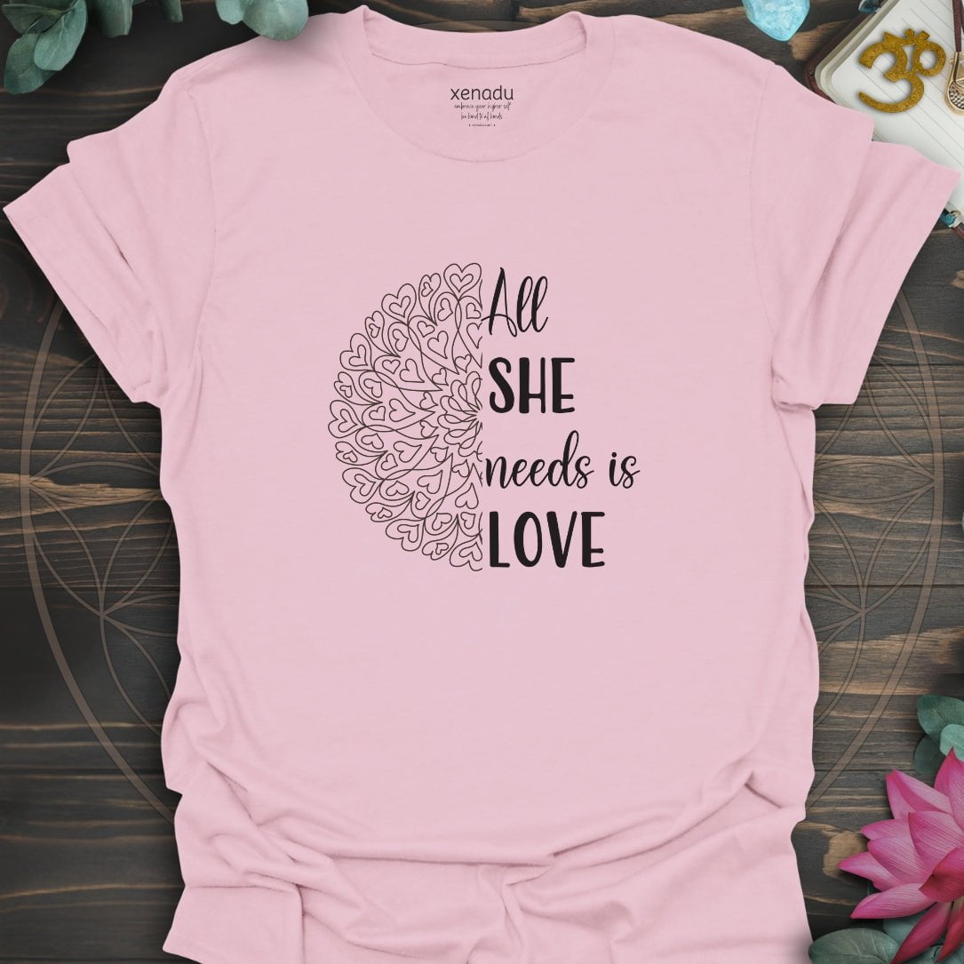 All She Needs Tee Light Pink T-Shirt
