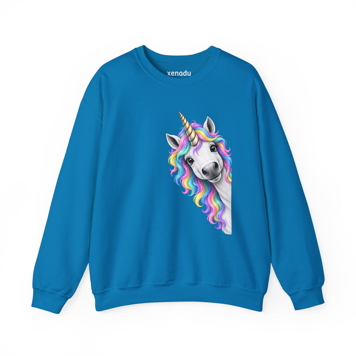 Peeking Unicorn Sweatshirt Sapphire Sweatshirt