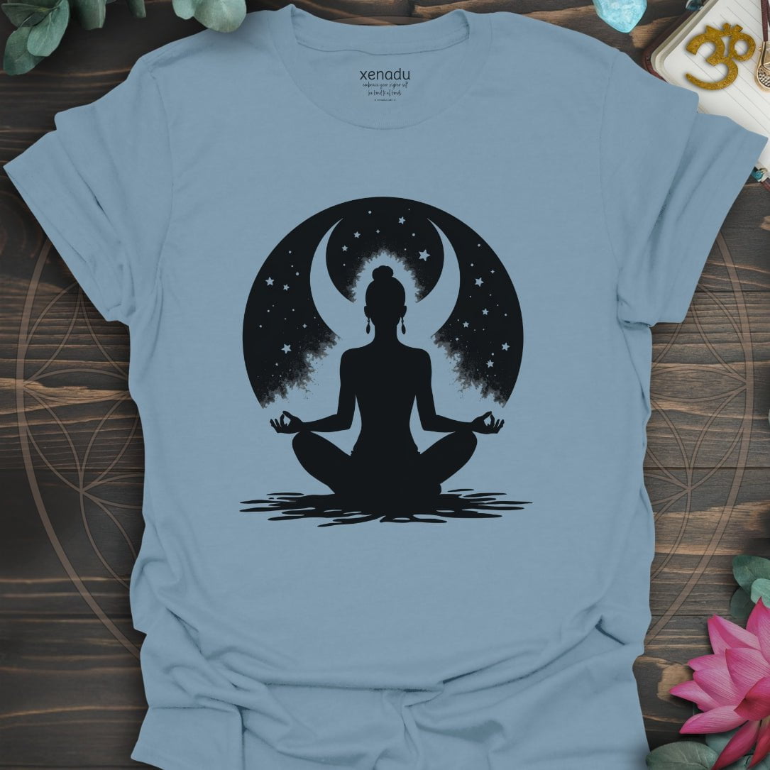 Dreamer Moon Meditation Tee Stone Blue T-Shirt