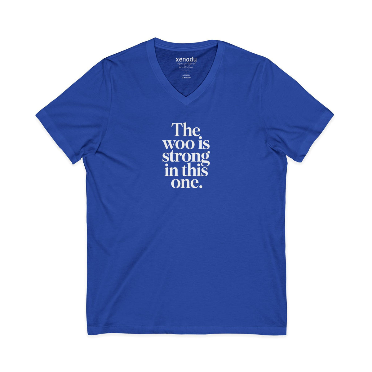 The Woo is Strong V-Neck Tee Royal Blue V-neck