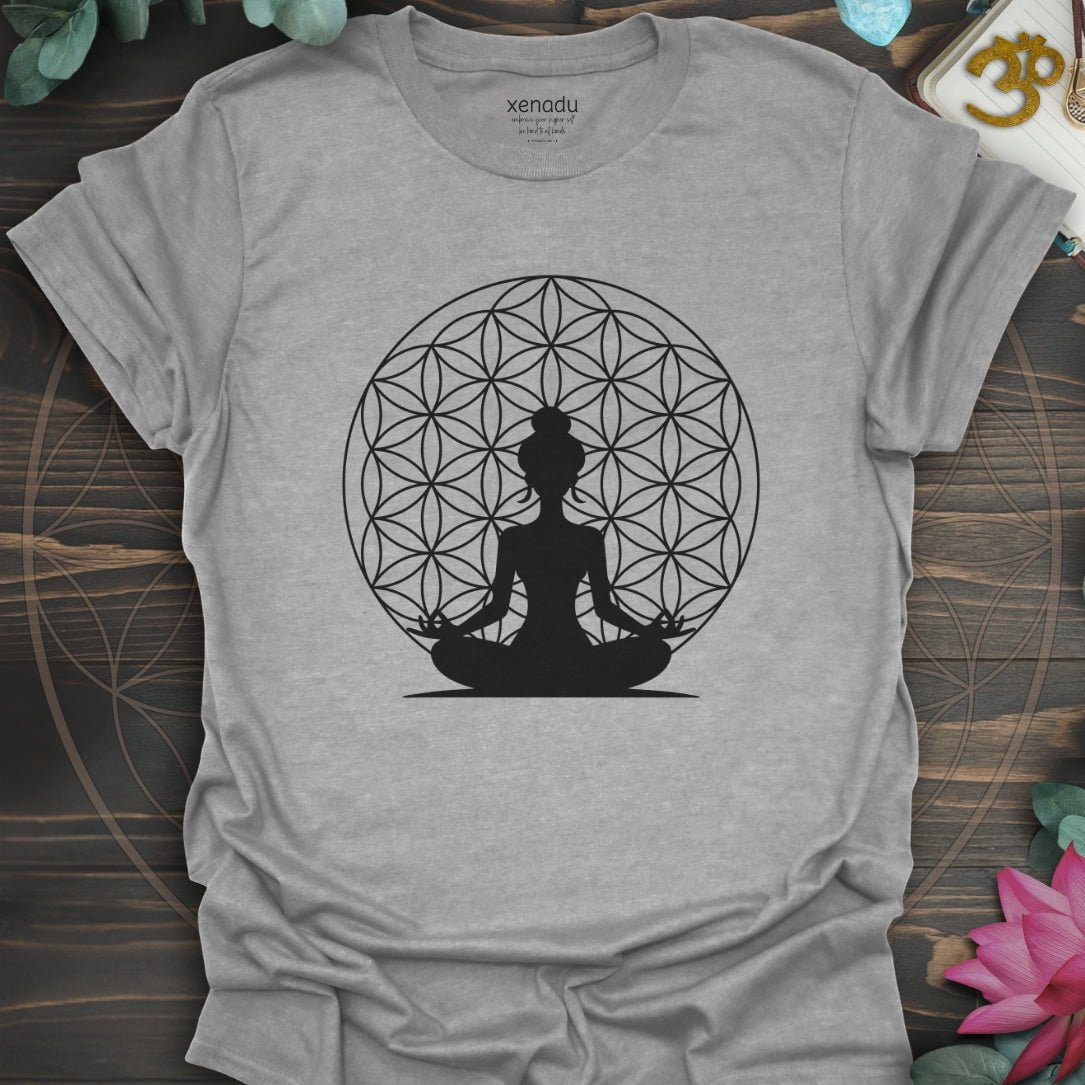 Flower of Life Sukhasana Tee Sport Grey T-Shirt