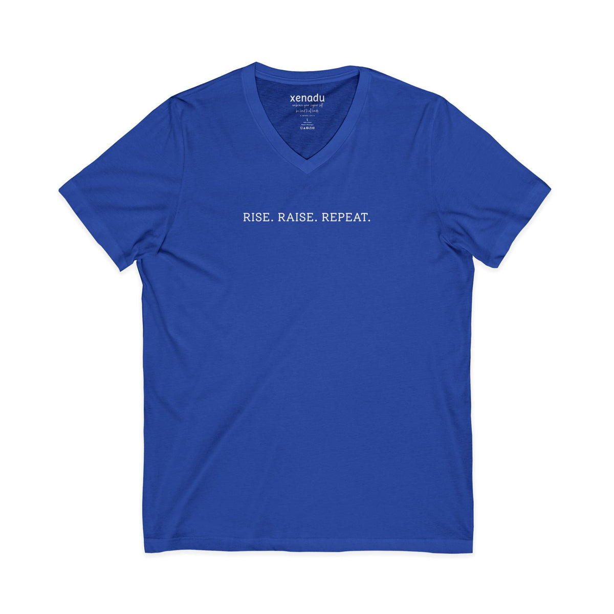Rise Raise Repeat V-Neck Tee True Royal V-neck