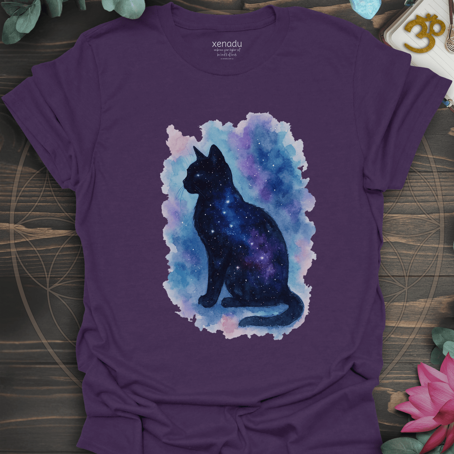 Cosmic Cat Aura Tee Purple T-Shirt