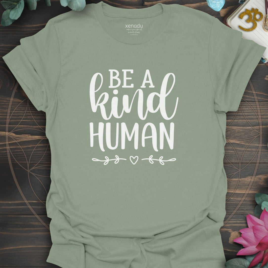Be A Kind Human Tee Sage T-Shirt