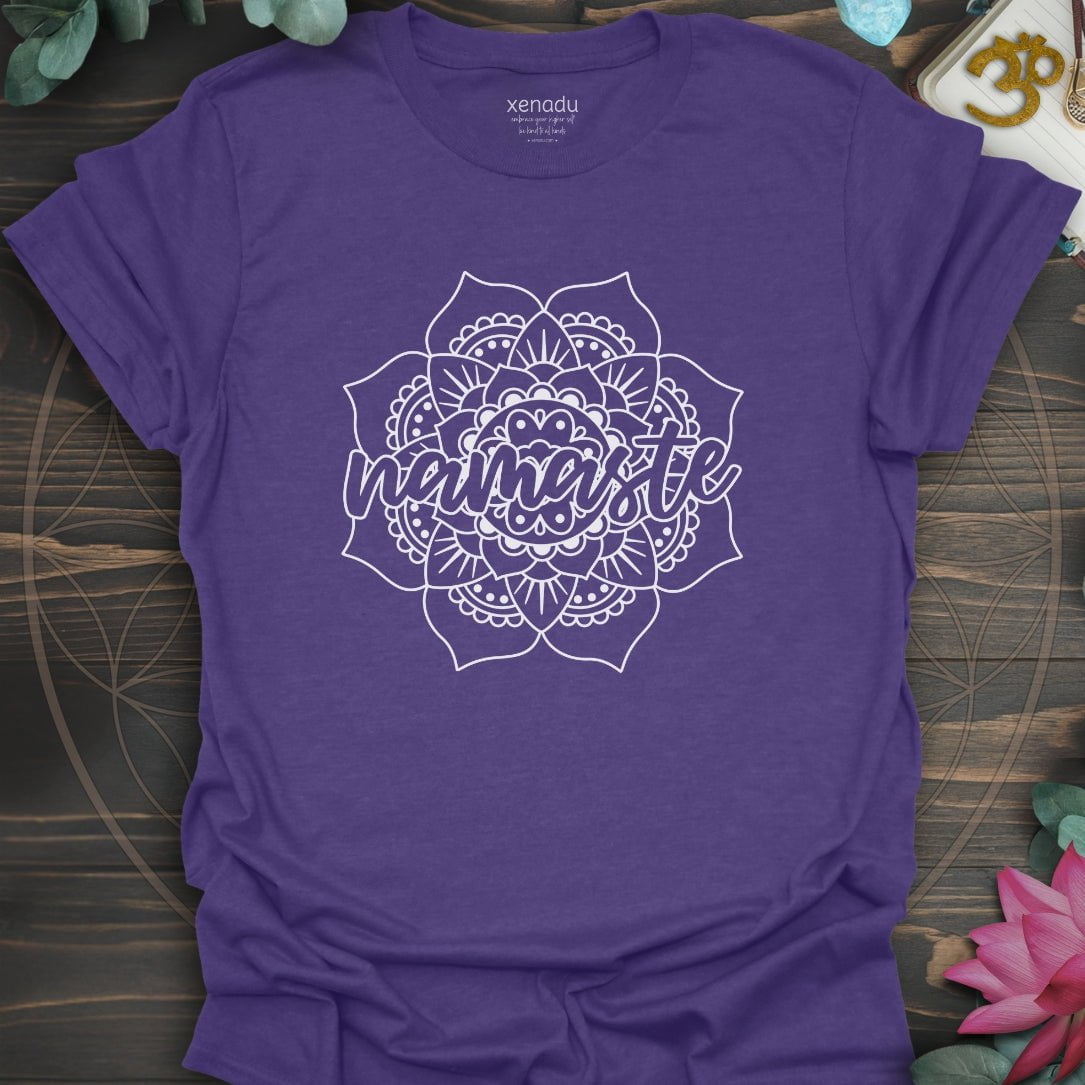 Namaste Mandala Tee Heather Purple T-Shirt