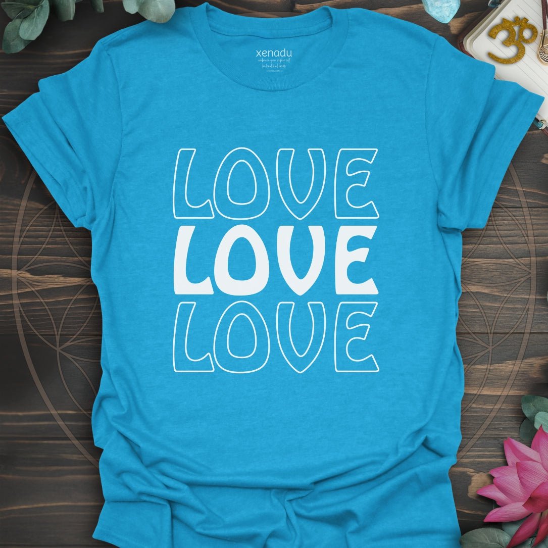 Love Love Love Tee Heather Sapphire T-Shirt