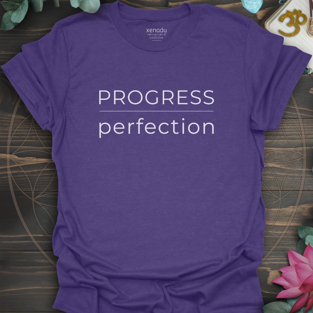 Progress Over Perfection Tee Heather Purple T-Shirt