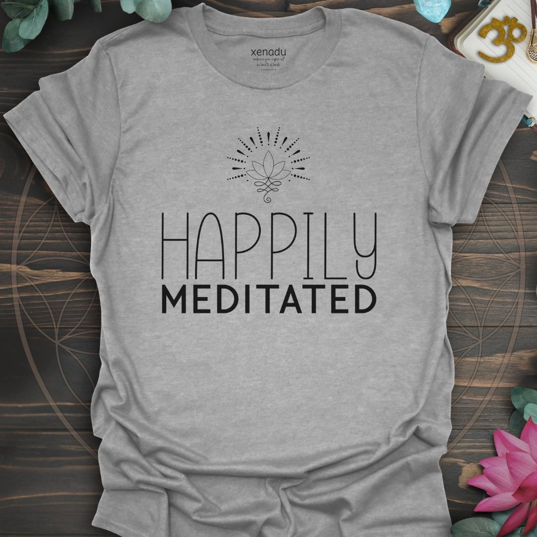 Happily Meditated Tee Sport Grey T-Shirt