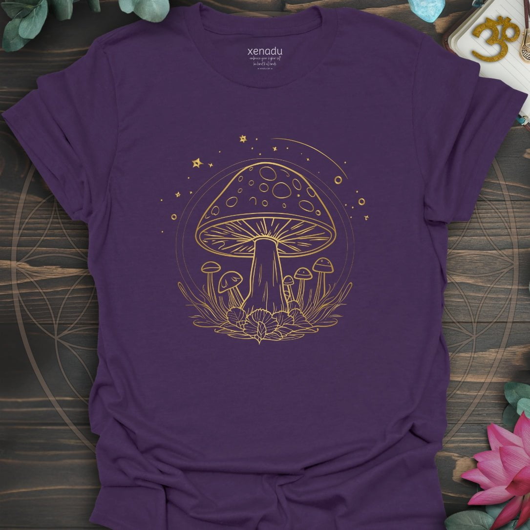 Golden Mushroom Sky Tee Purple T-Shirt