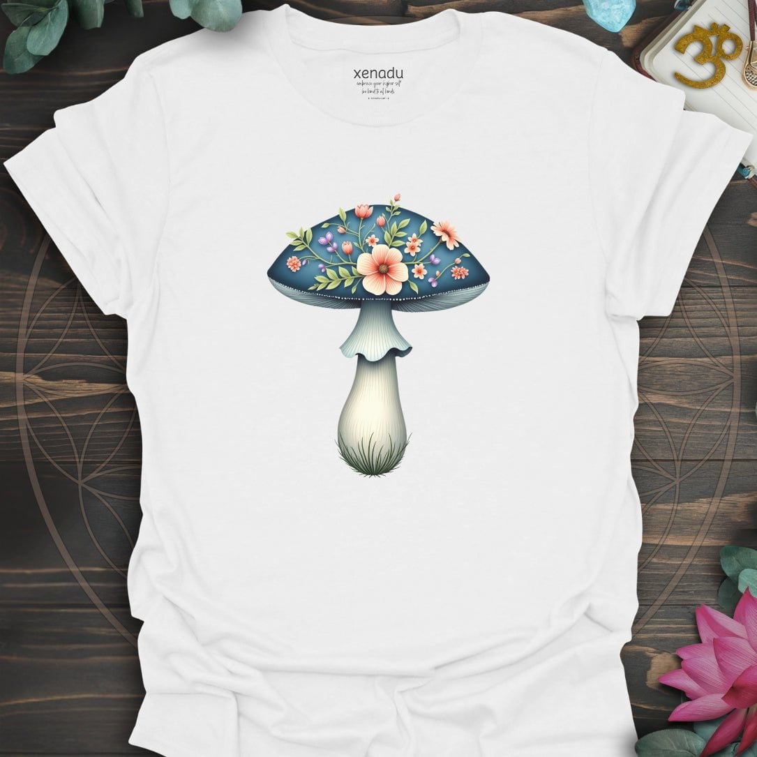 Boho Mushroom Blooms Tee White T-Shirt