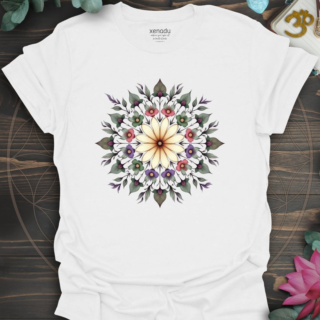 Botanical Mandala Tee White T-Shirt