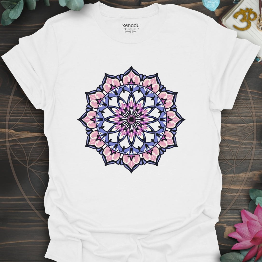 Vintage Amethyst Mandala Tee White T-Shirt