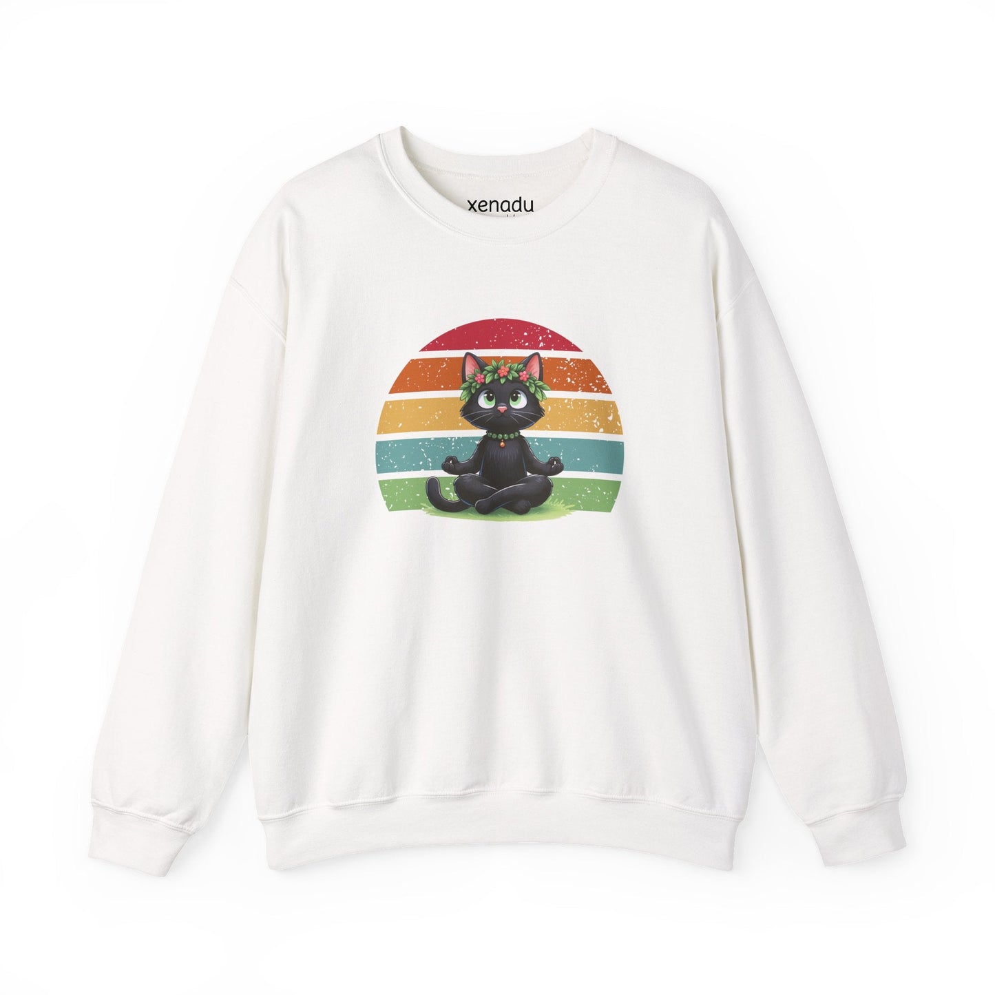 Kitty Sukhasana Sweatshirt White Sweatshirt