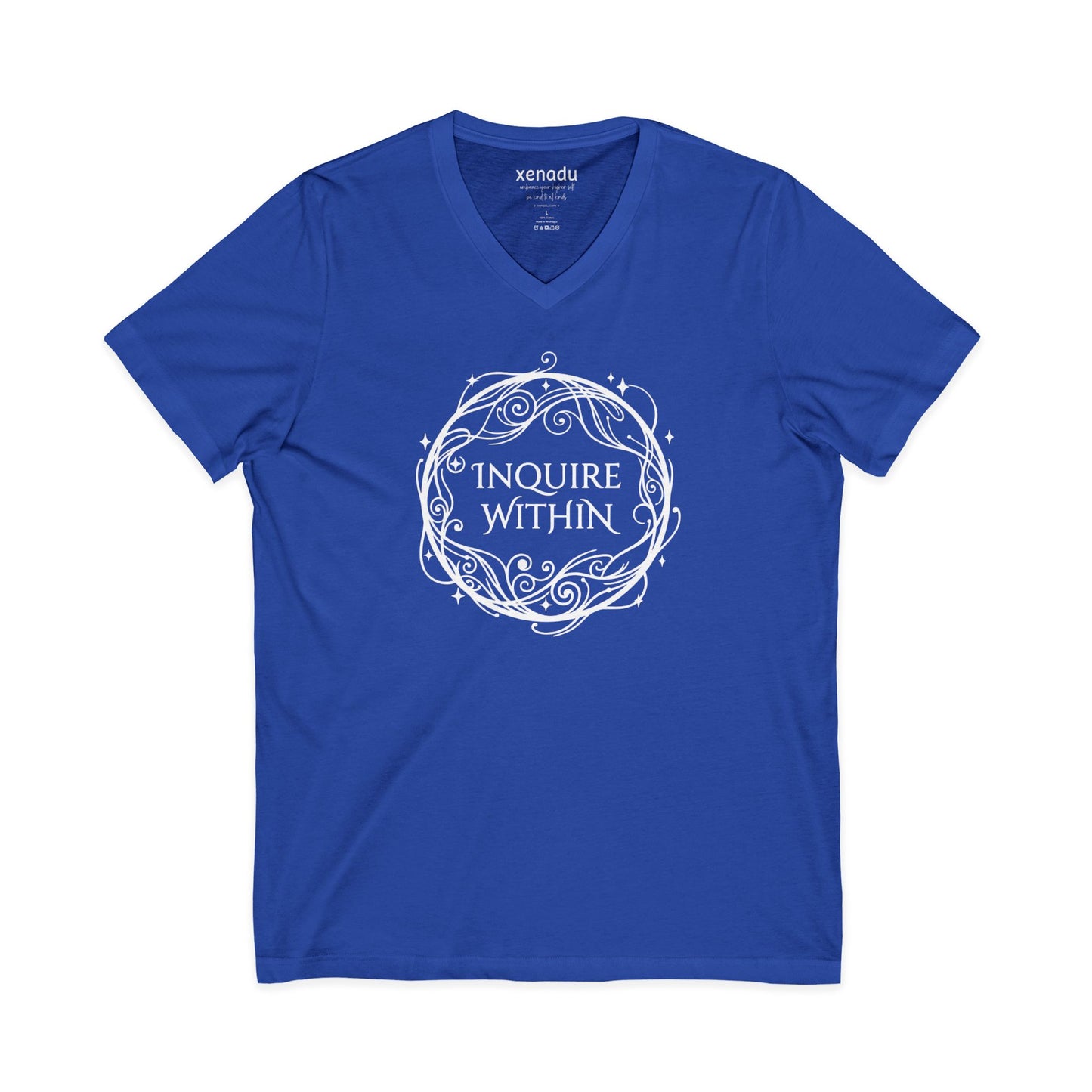 Inquire Within V-Neck Tee Royal Blue V-neck
