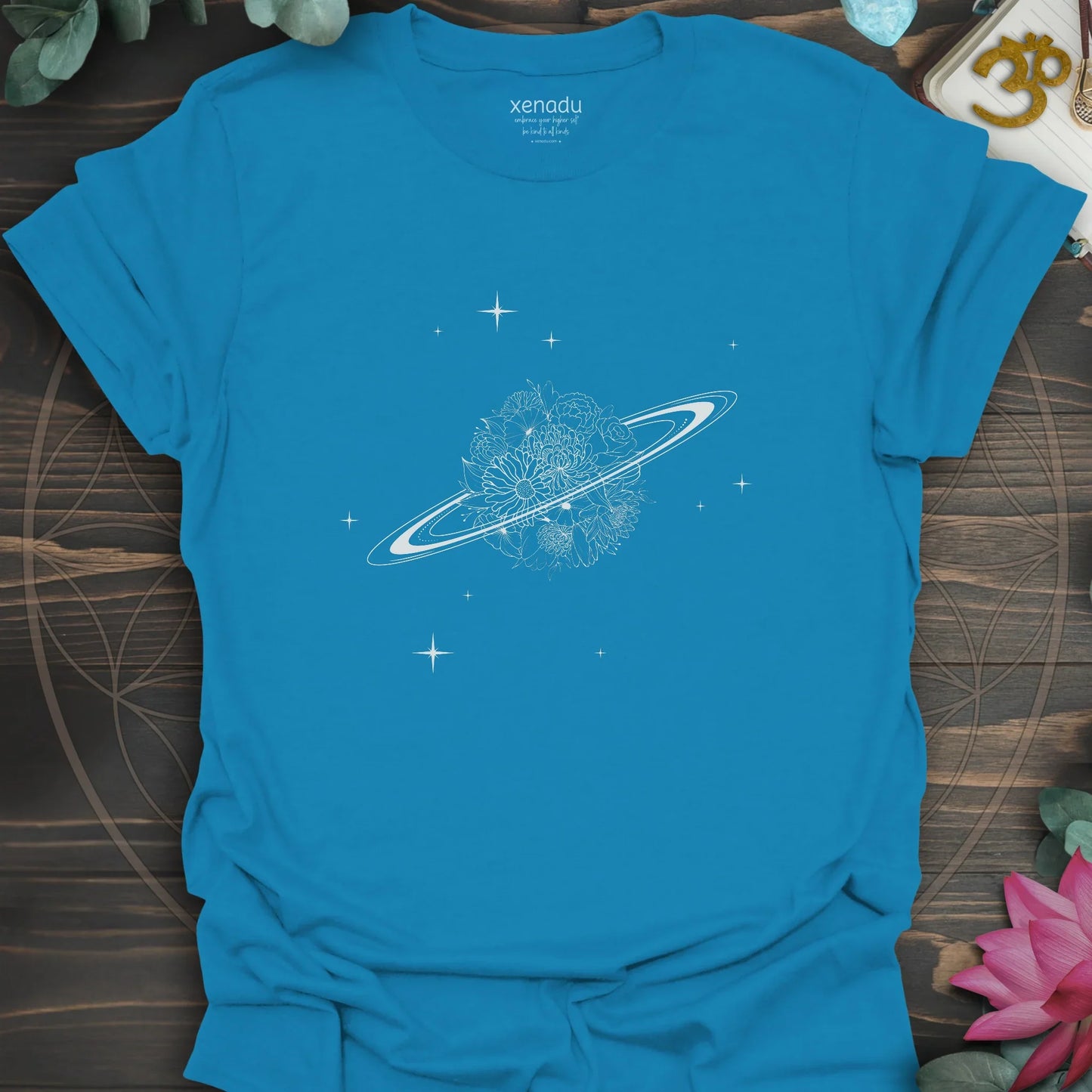 Saturn in Bloom Tee Sapphire T-Shirt