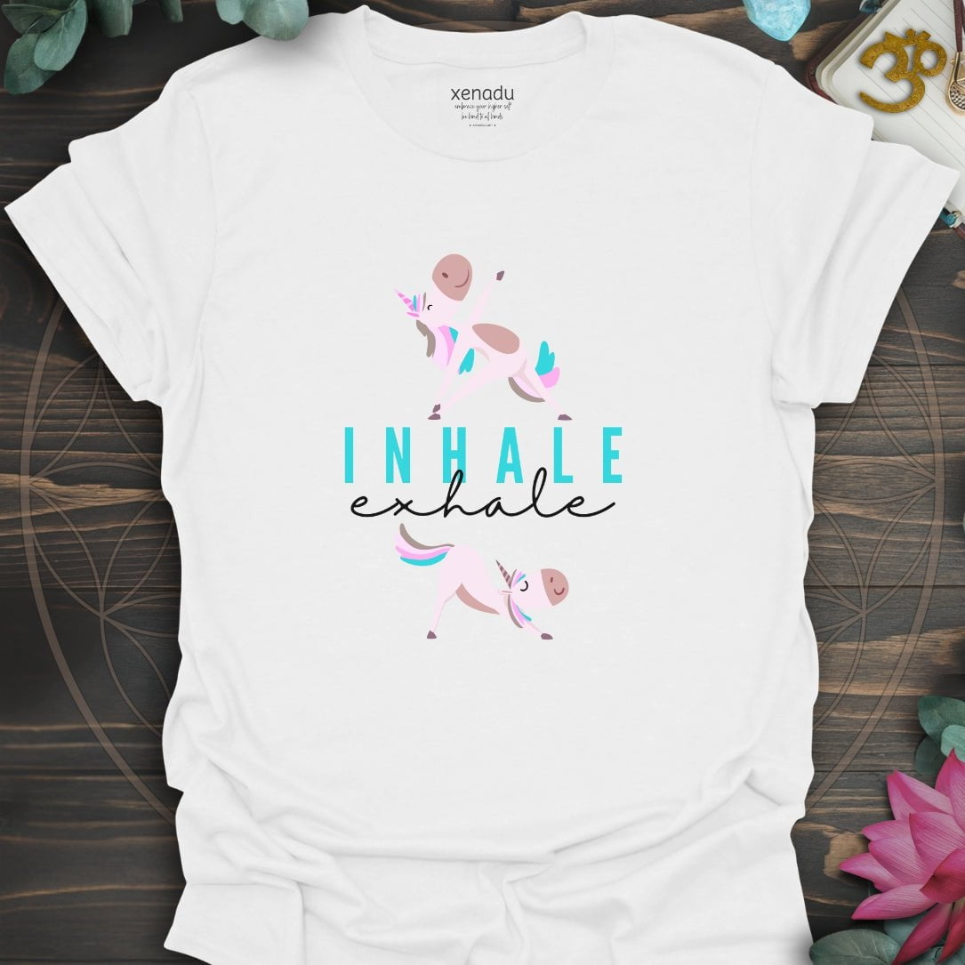 Inhale Exhale Unicorn Yogi Tee White T-Shirt