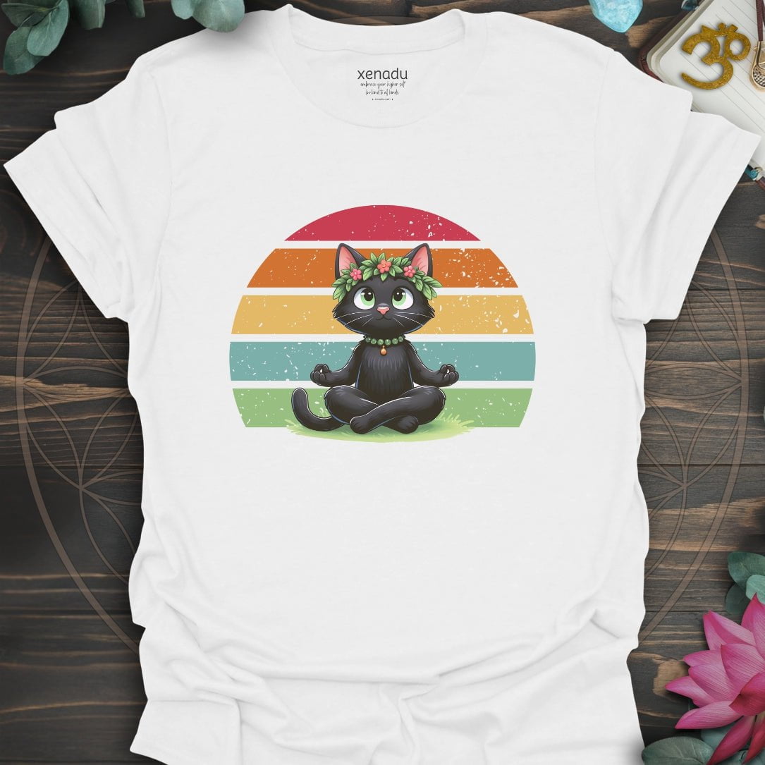 Kitty Sukhasana Tee White T-Shirt