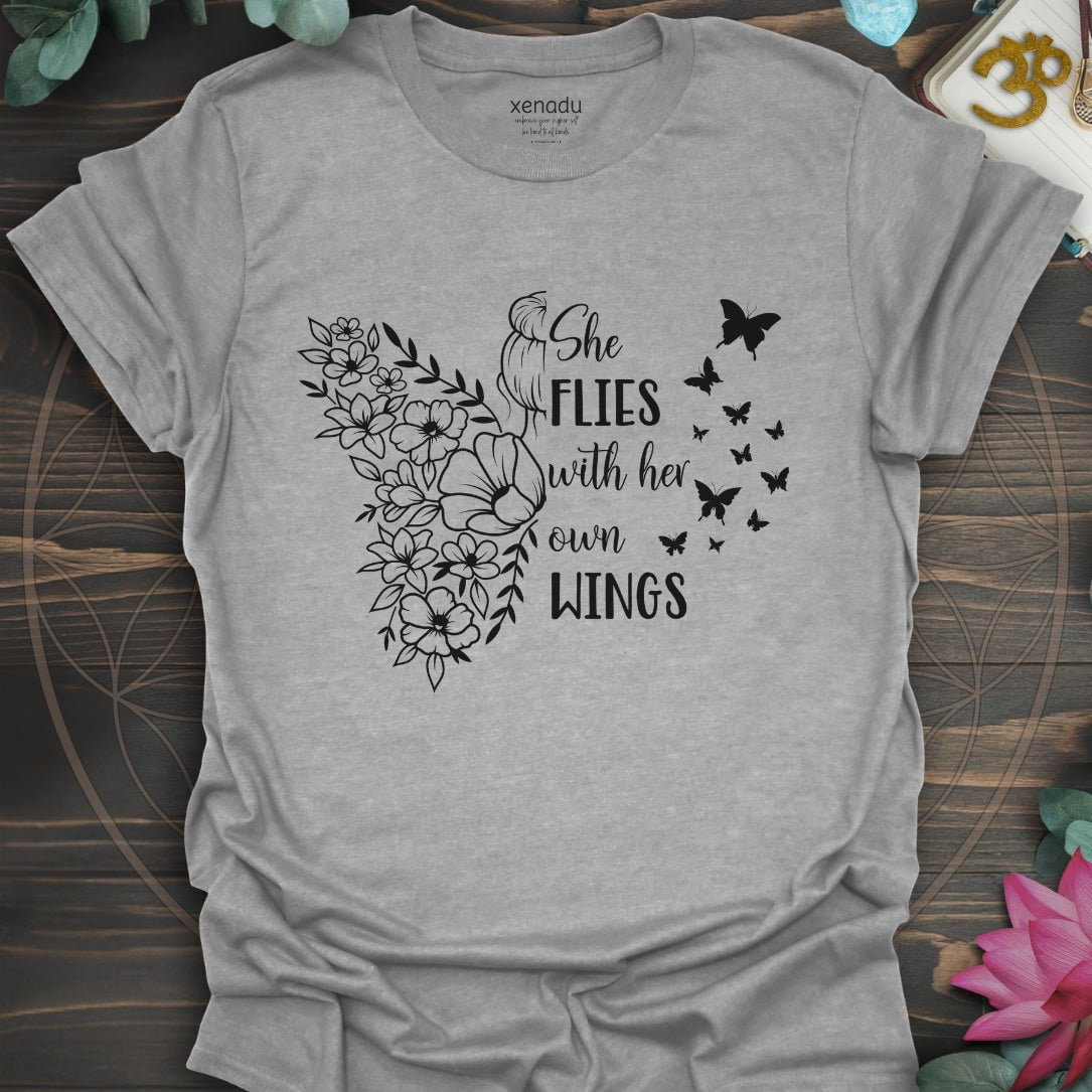 With Her Own Wings Tee Sport Grey T-Shirt