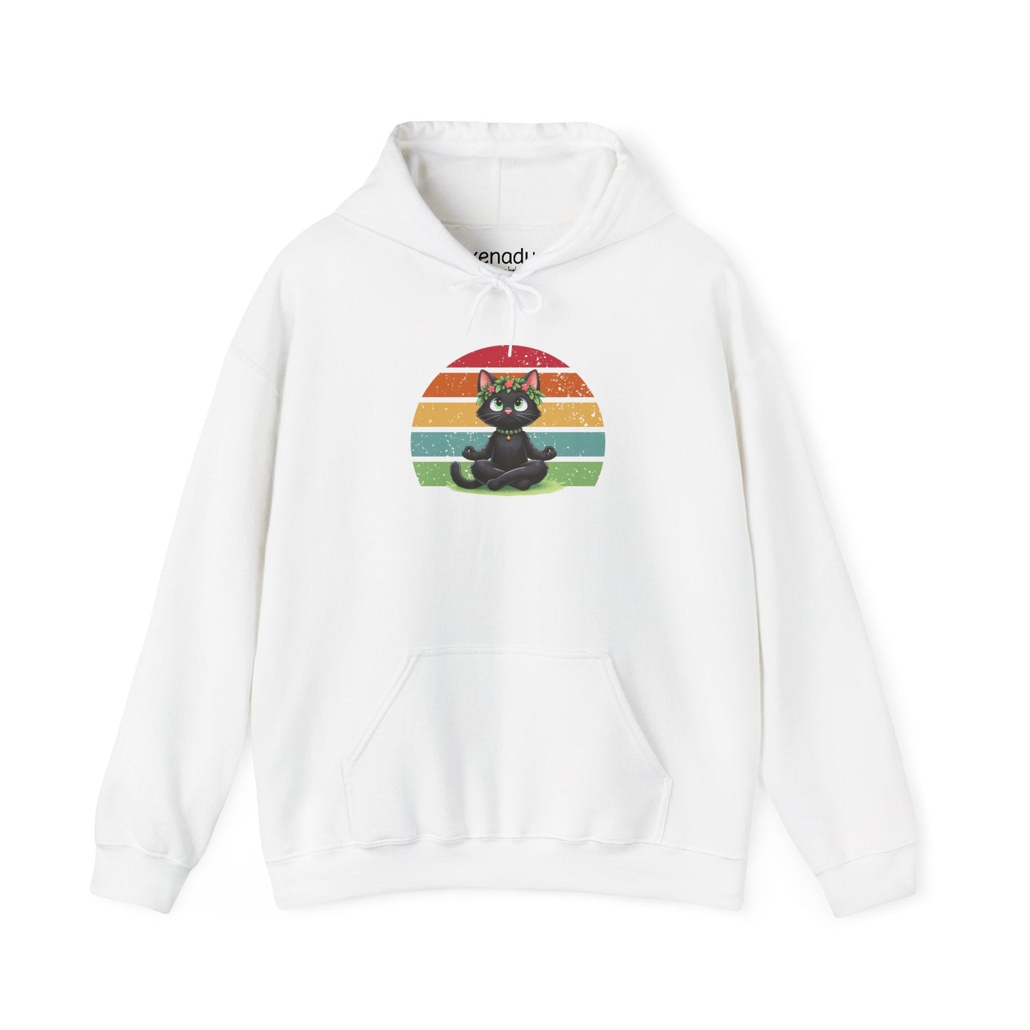 Kitty Sukhasana Hoodie White Hoodie