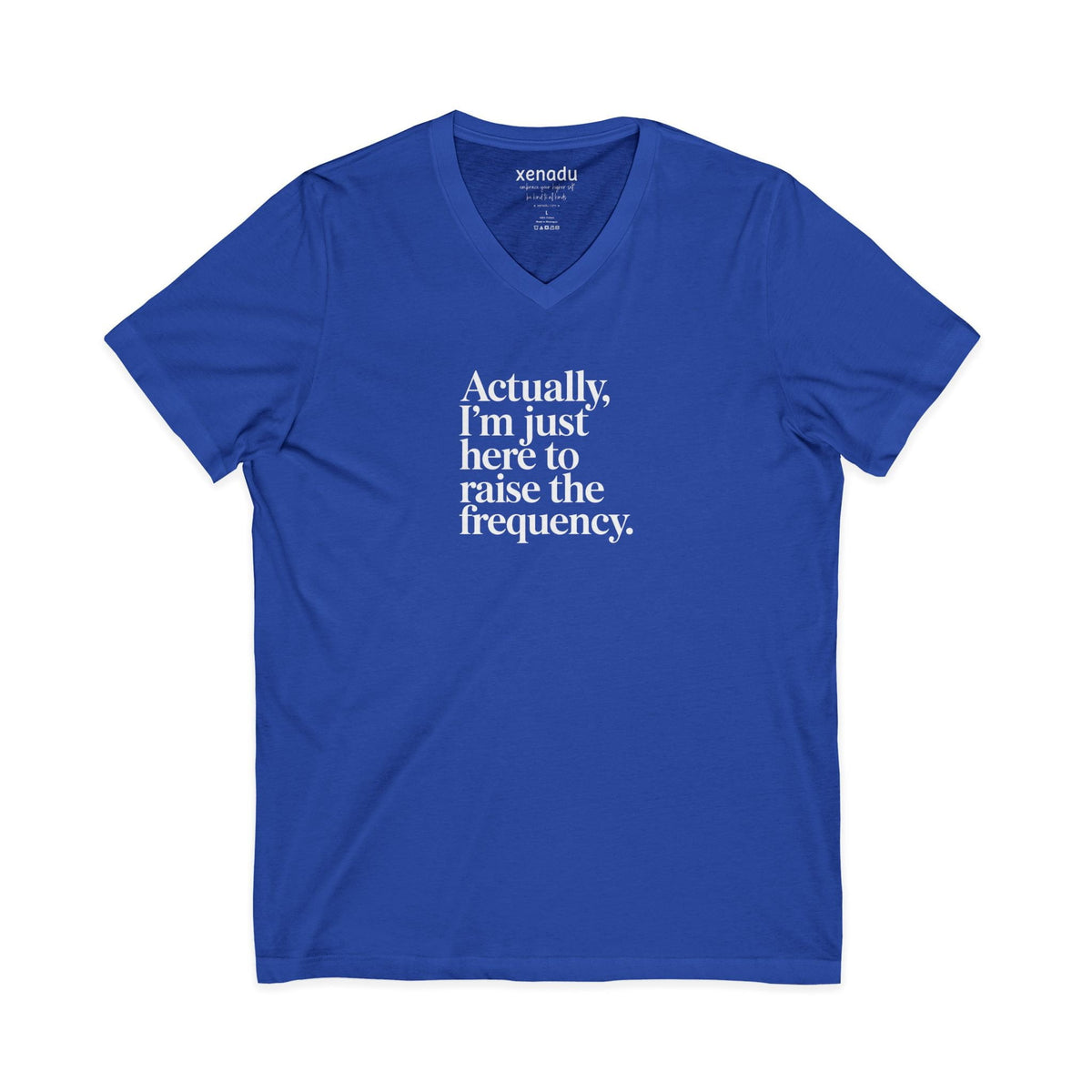 Raise the Frequency V-Neck Tee Royal Blue V-neck