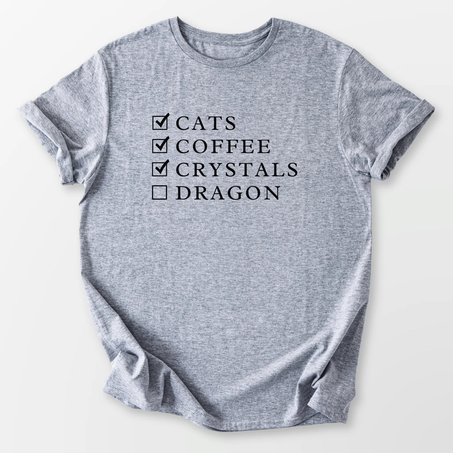 Cats Coffee Crystals Dragon Tee Sport Grey T-Shirt