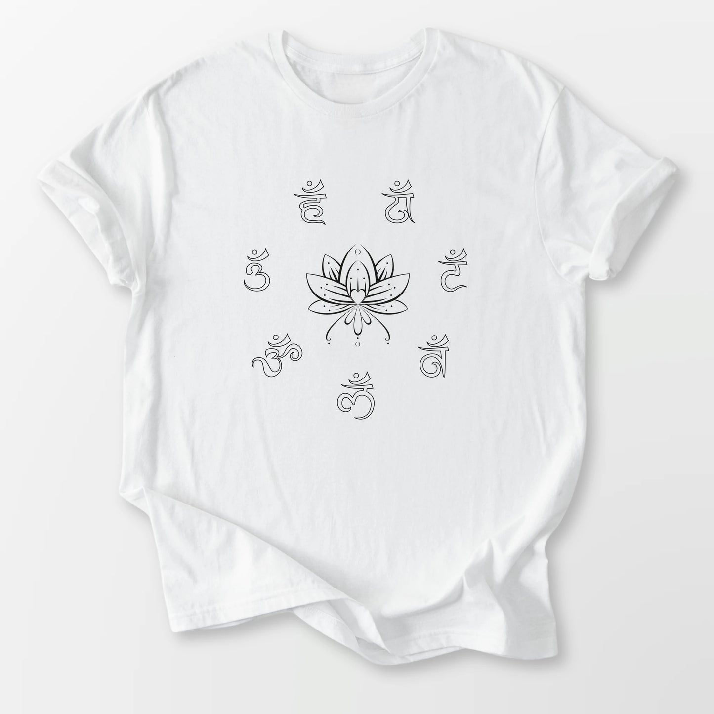 Chakras and Lotus Tee White T-Shirt