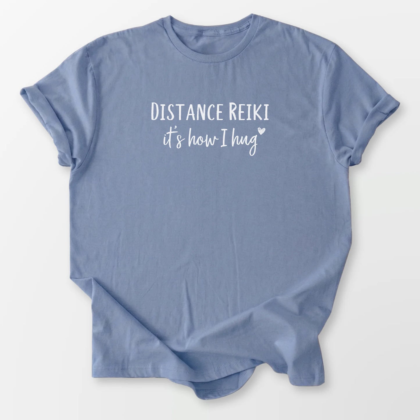 Distance Reiki Hug Tee Stone Blue T-Shirt