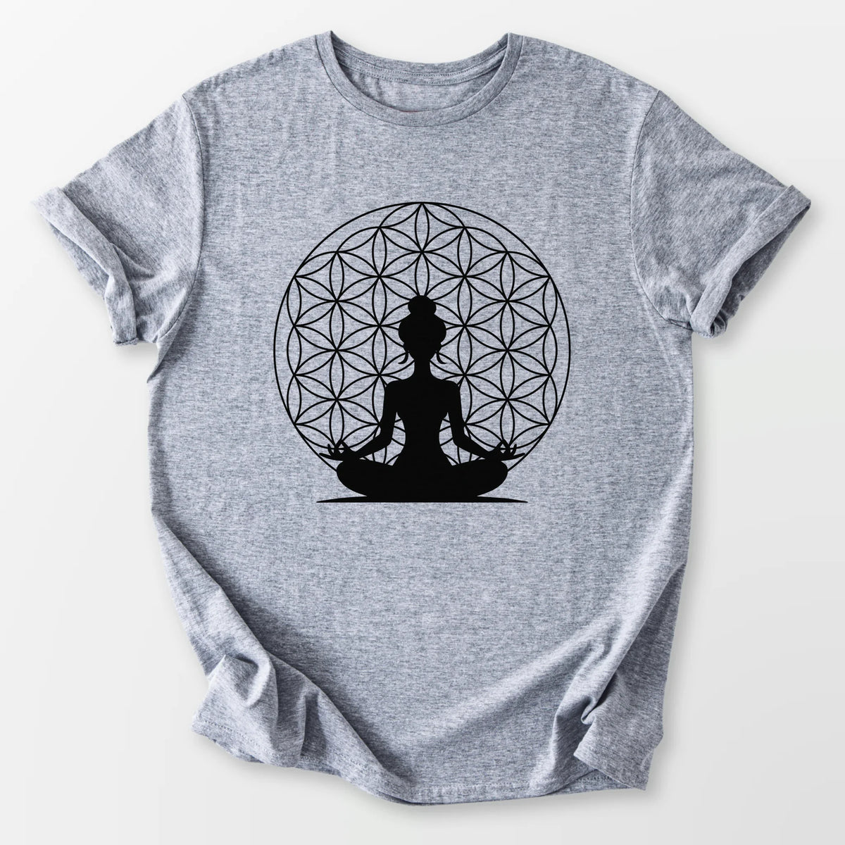 Flower of Life Sukhasana Tee Sport Grey T-Shirt