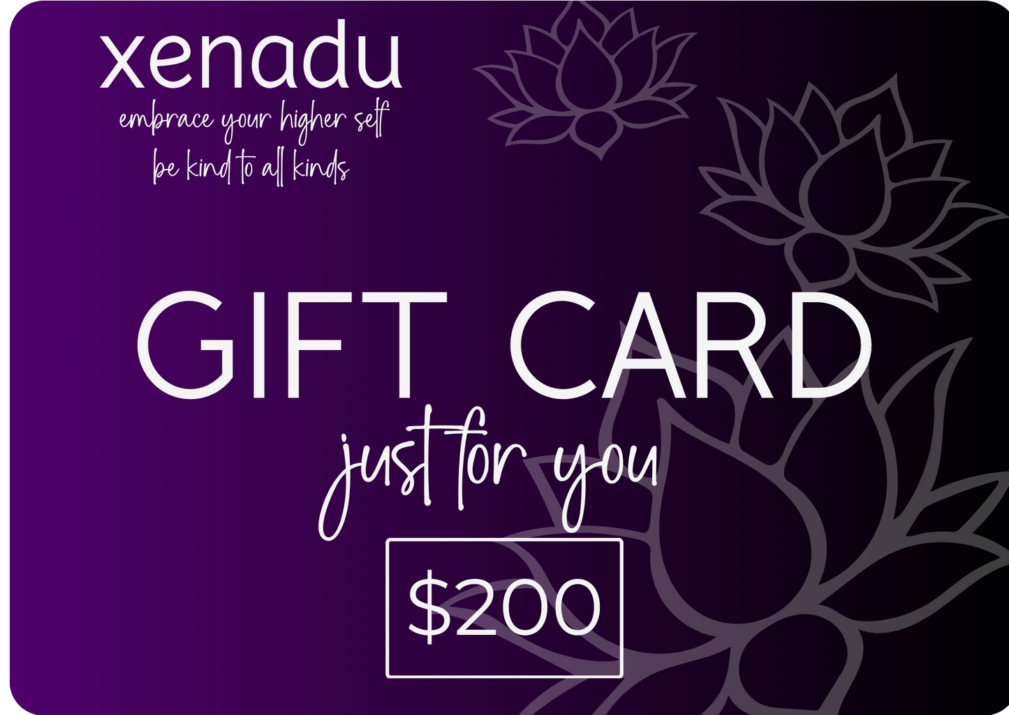 xenadu gift card $200.00 Gift Card