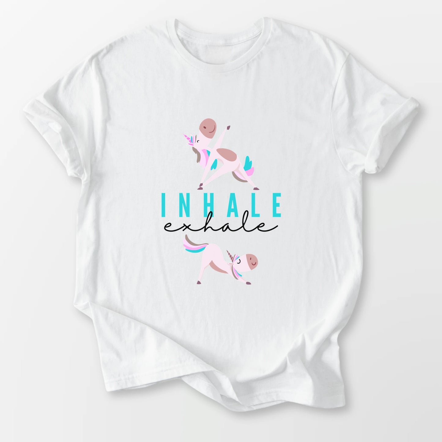 Inhale Exhale Unicorn Yogi Tee White T-Shirt