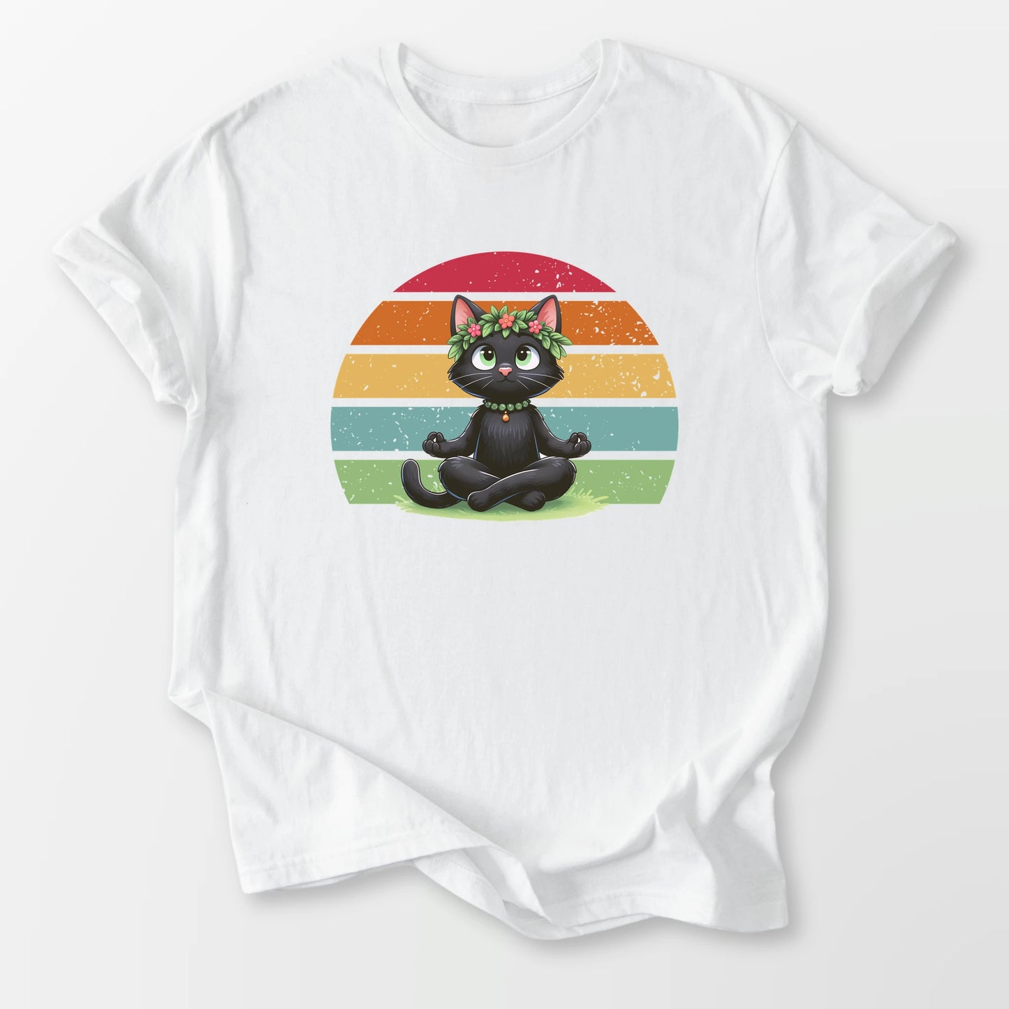 Kitty Sukhasana Tee White T-Shirt
