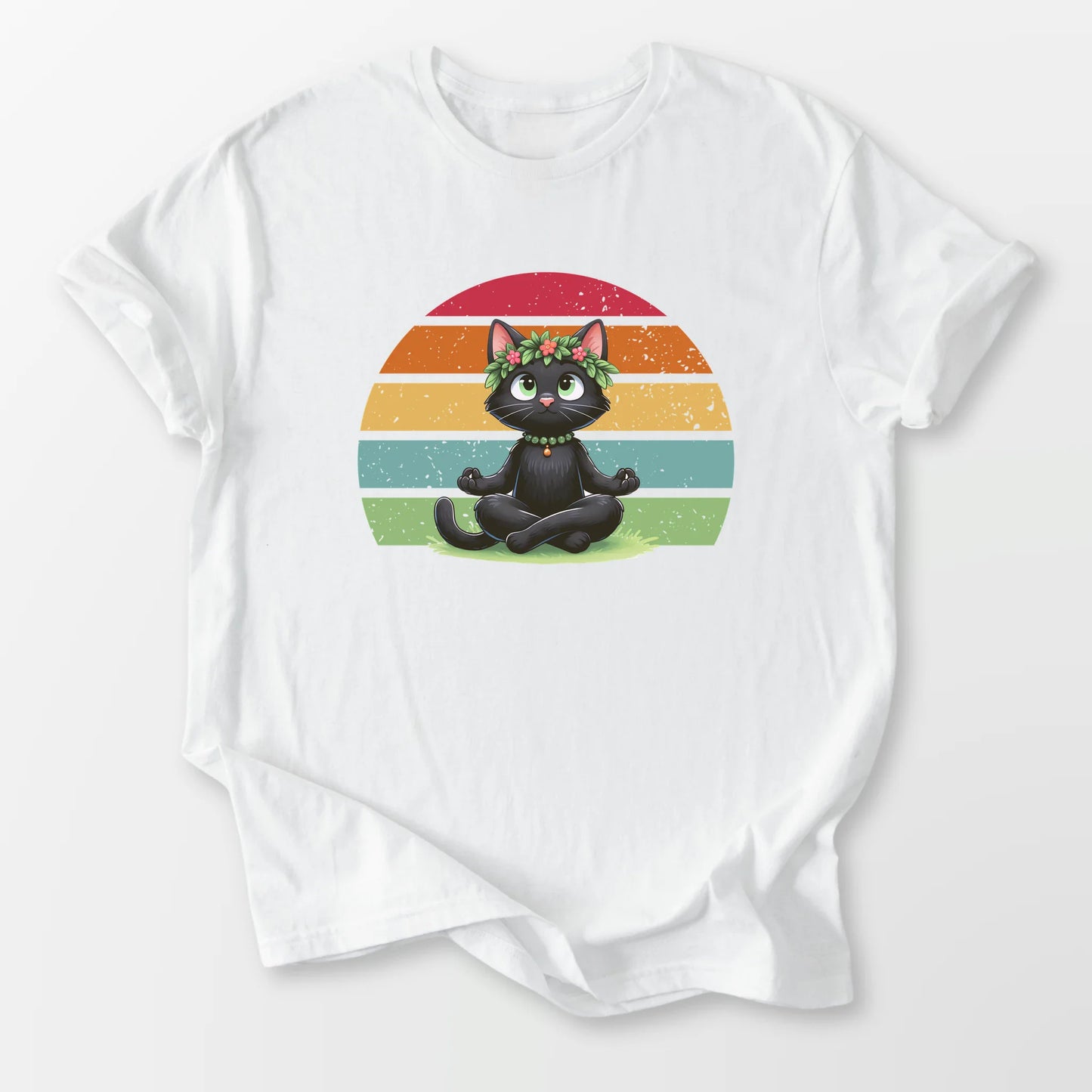 Kitty Sukhasana Tee White T-Shirt
