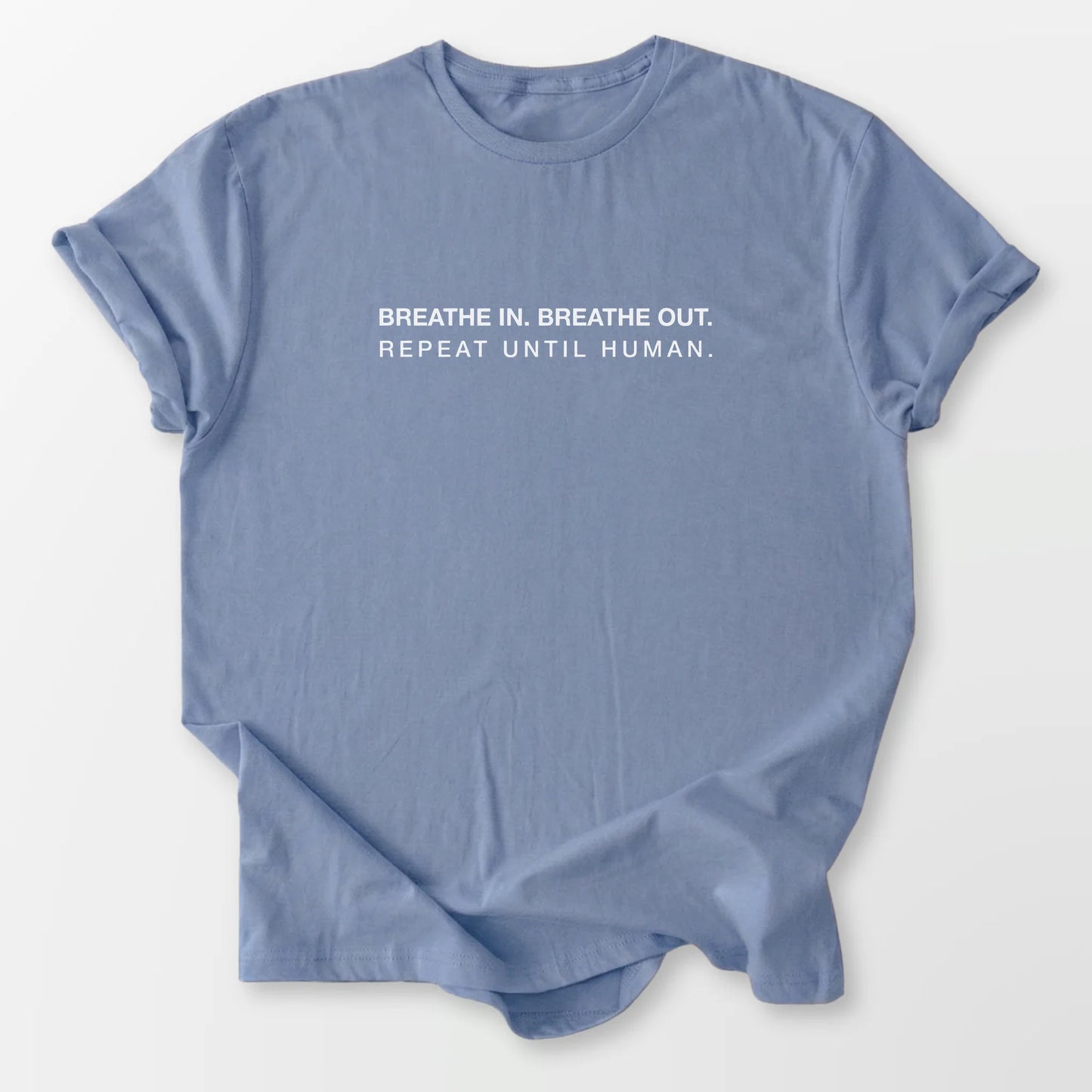 Repeat Until Human Tee Stone Blue T-Shirt
