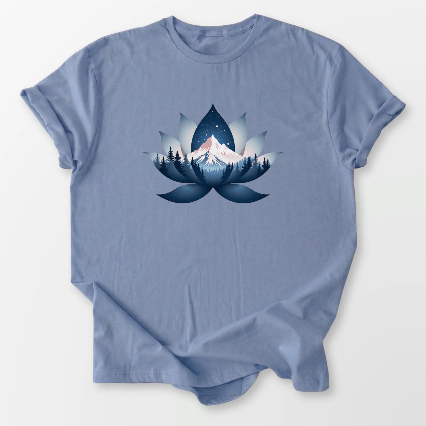 Serene Lotus Tee Stone Blue T-Shirt