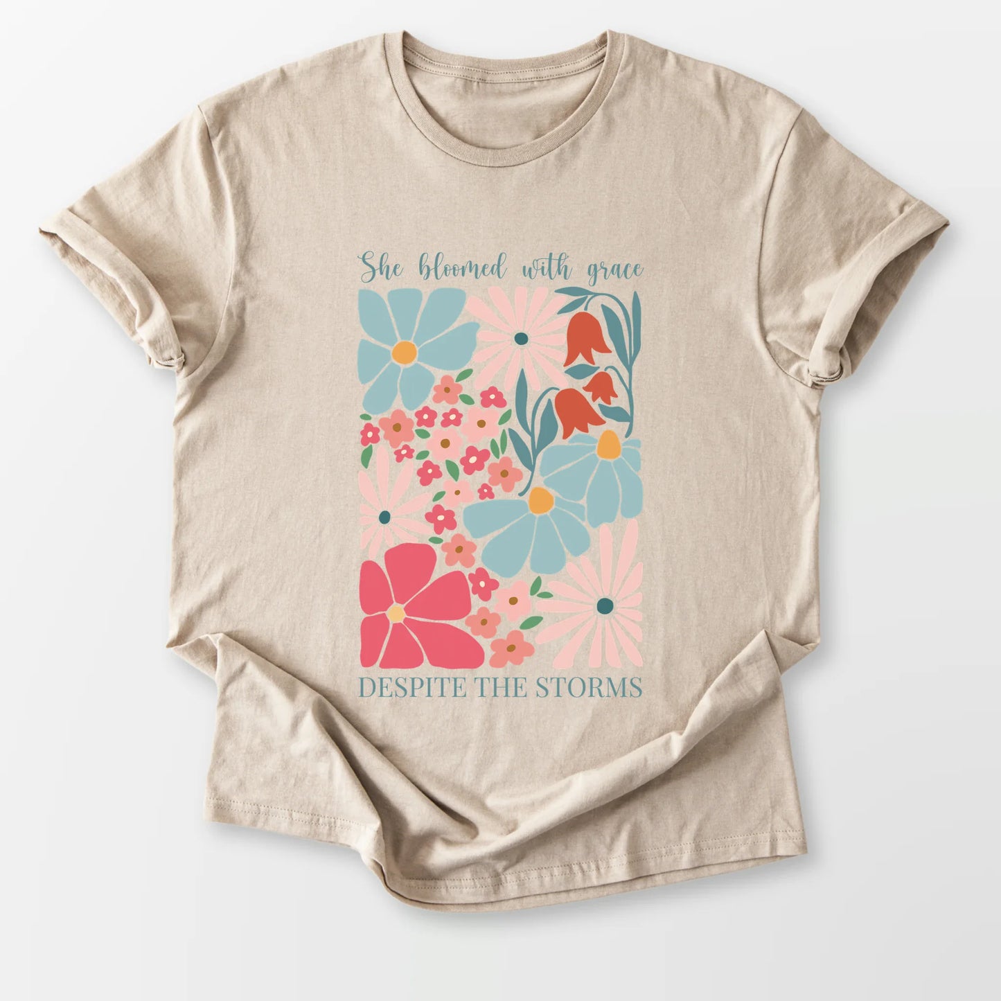 She Bloomed Tee Sand T-Shirt