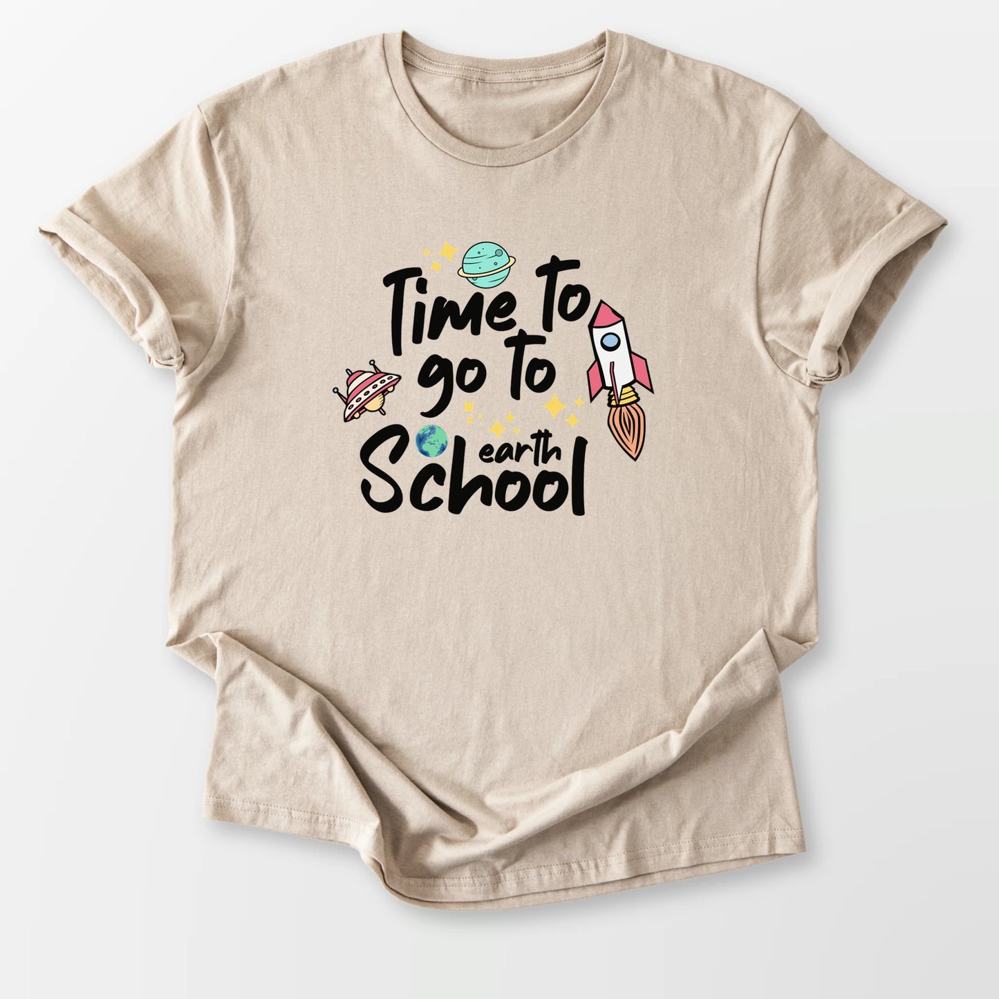 Time To Go To Earth Tee Sand T-Shirt