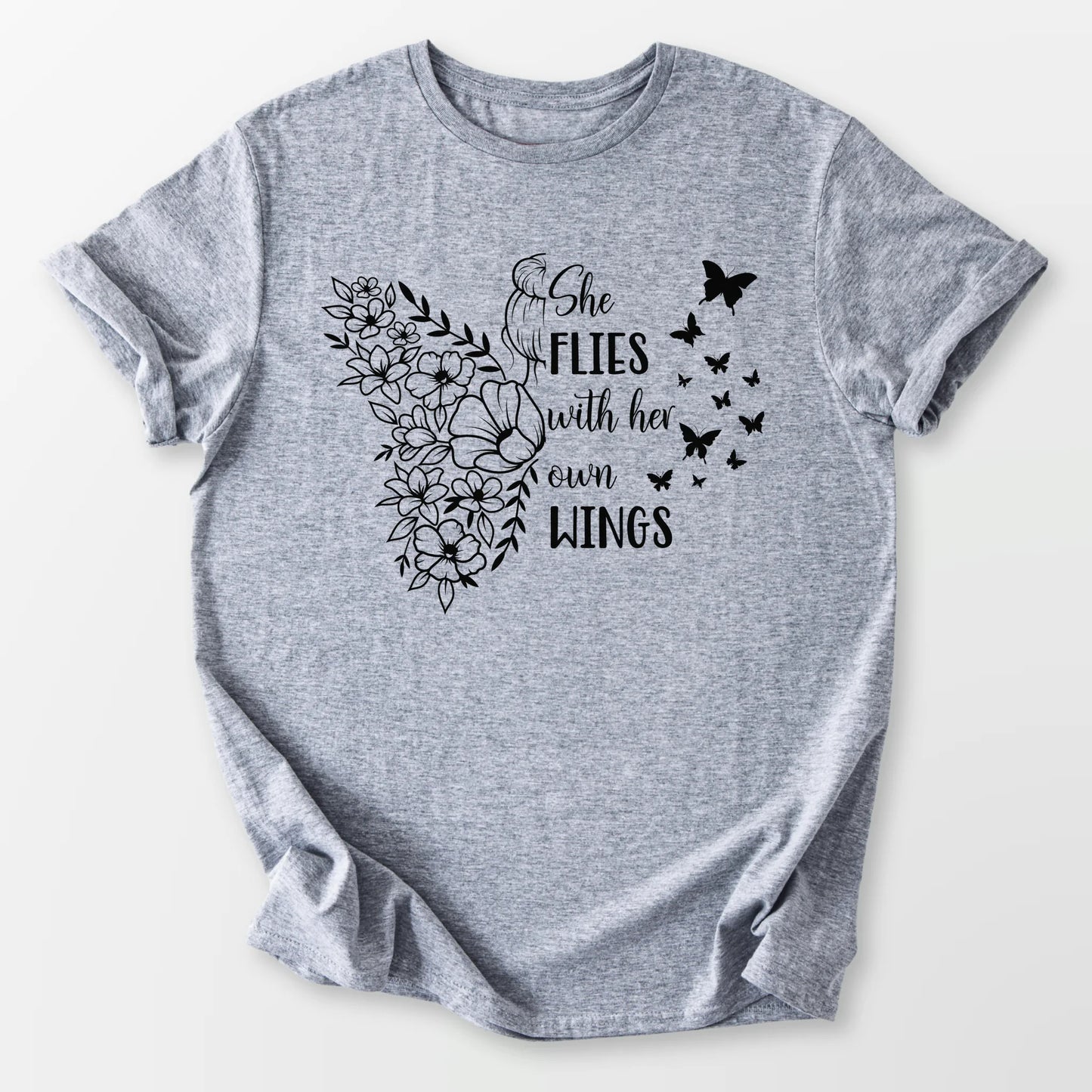 With Her Own Wings Tee Sport Grey T-Shirt