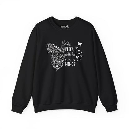 With Her Own Wings Sweatshirt Black Sweatshirt