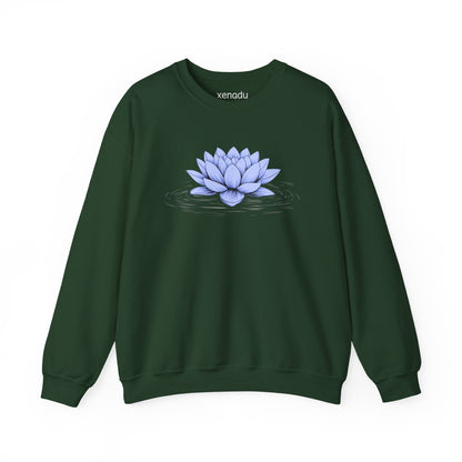 Floating Blue Lotus Sweatshirt Forest Green Sweatshirt