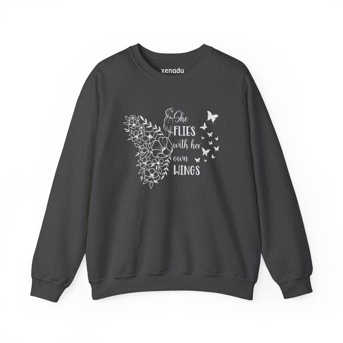 With Her Own Wings Sweatshirt Dark Heather Grey Sweatshirt