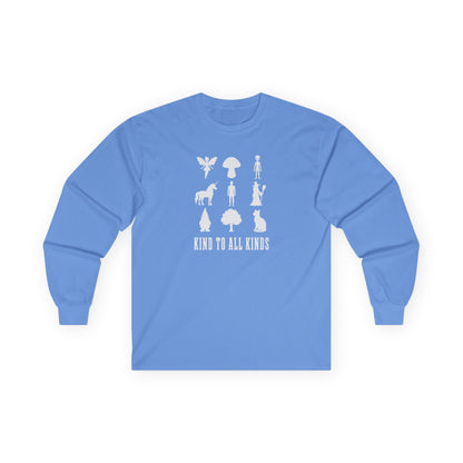 I'm Kind To All Kinds Long Sleeve Tee Carolina Blue