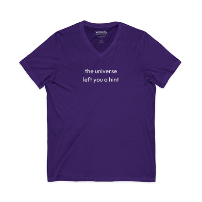 The Universe Left A Hint V-Neck Tee Purple V-neck