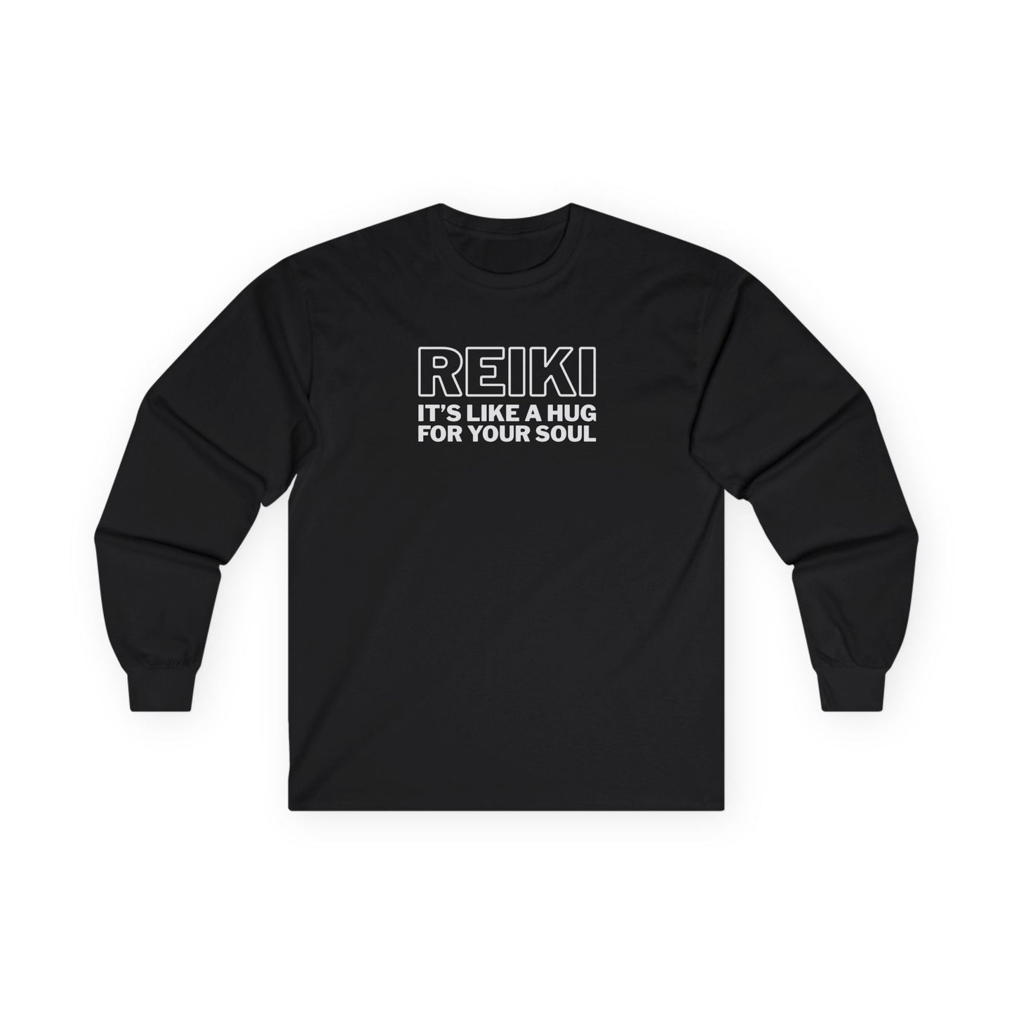 Reiki It's Like a Hug Long Sleeve Tee Black Long-sleeve