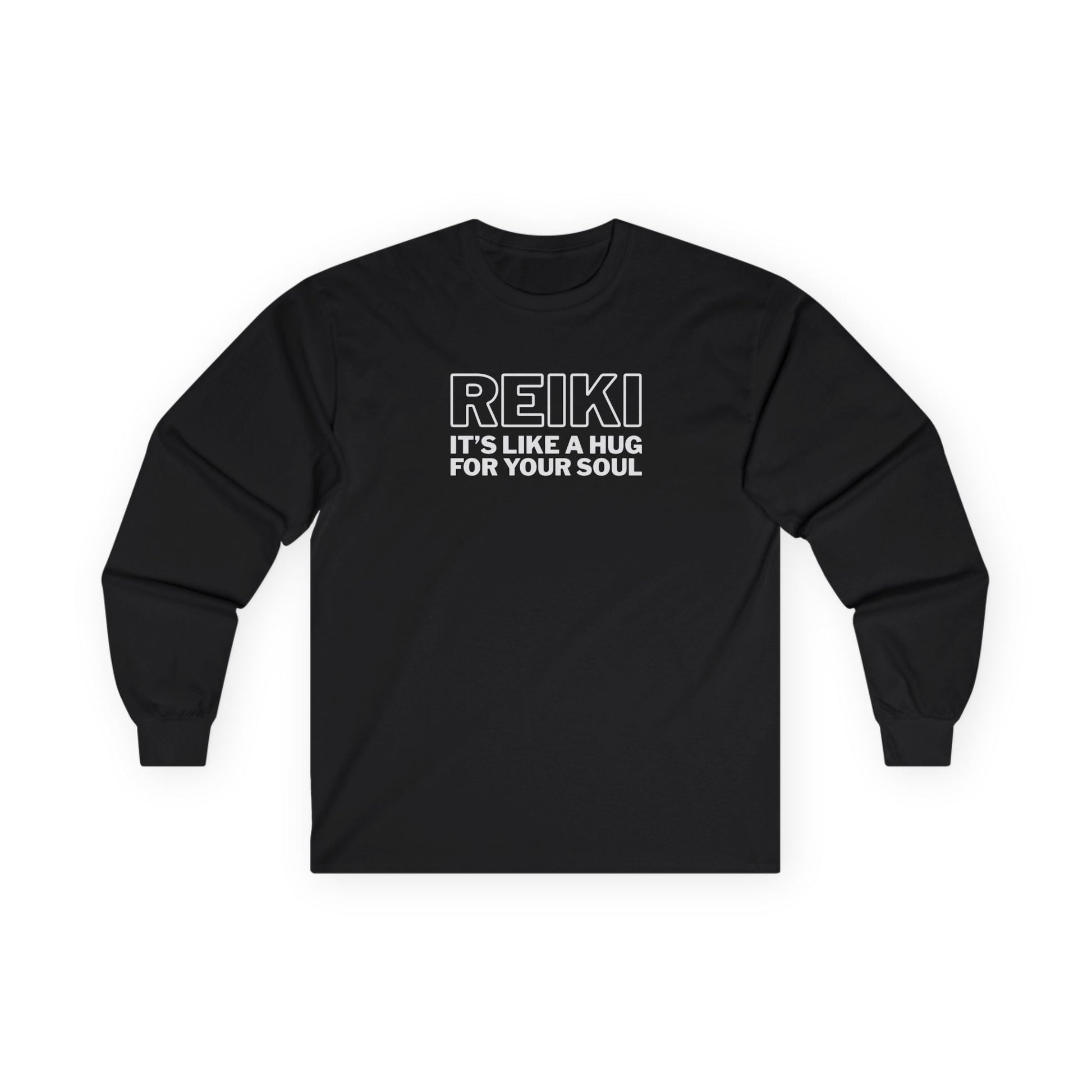 Reiki It's Like a Hug Long Sleeve Tee Black Long-sleeve