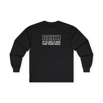 Reiki It's Like a Hug Long Sleeve Tee Black Long-sleeve