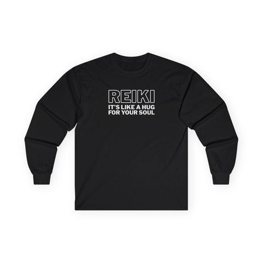 Reiki It's Like a Hug Long Sleeve Tee Black Long-sleeve