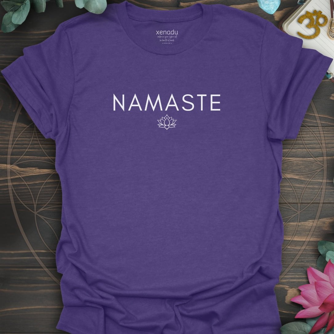 Namaste Lotus Tee Heather Purple T-Shirt