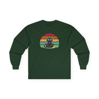 Kitty Sukhasana Long Sleeve Tee Forest Green Long-sleeve