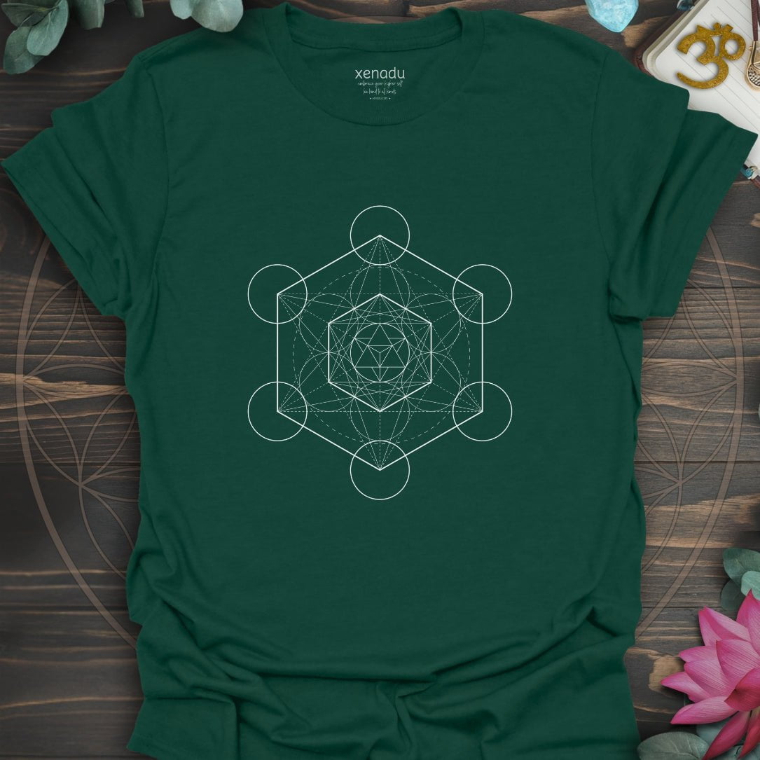 Metatron's Cube Tee Forest Green T-Shirt