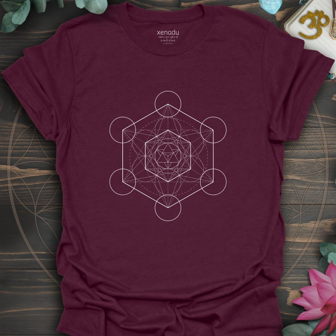 Metatron's Cube Tee Maroon T-Shirt